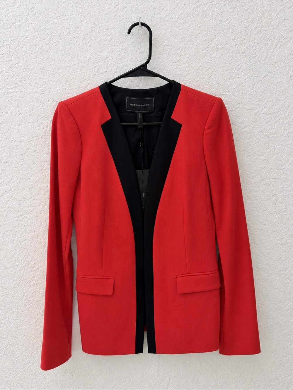 BCBGMaxAzria Red Blazer with Black Trim NWT
